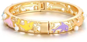 Ethlyn Gifts for girls Gold Plated Colorful Openable Kids Baby Girls Bangles Bracelets Birthday Christmas Gifts for 2years 4 years 5 years old girls