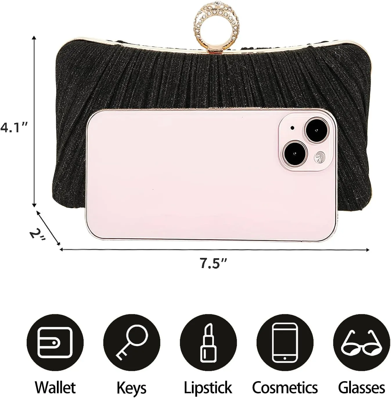 Evening Clutch Purses - Women's Evening Bag Party Purses Handbag for Cocktail/Prom/Party/Wedding/Formal