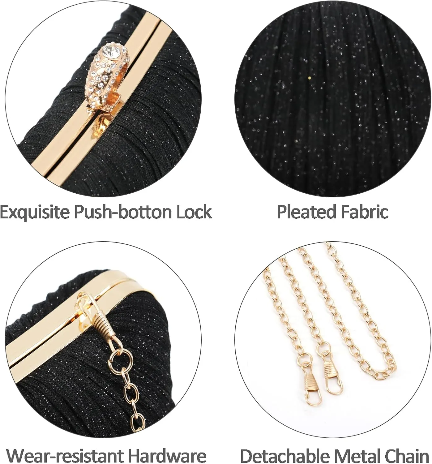 Evening Clutch Purses - Women's Evening Bag Party Purses Handbag for Cocktail/Prom/Party/Wedding/Formal