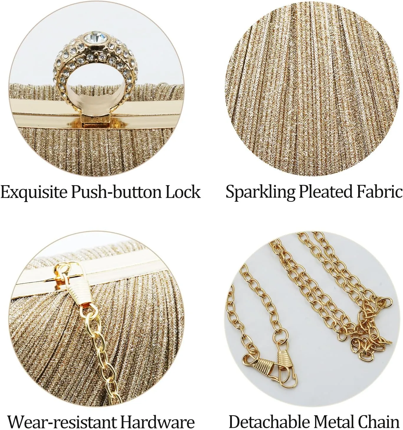 Evening Clutch Purses - Women's Evening Bag Party Purses Handbag for Cocktail/Prom/Party/Wedding/Formal