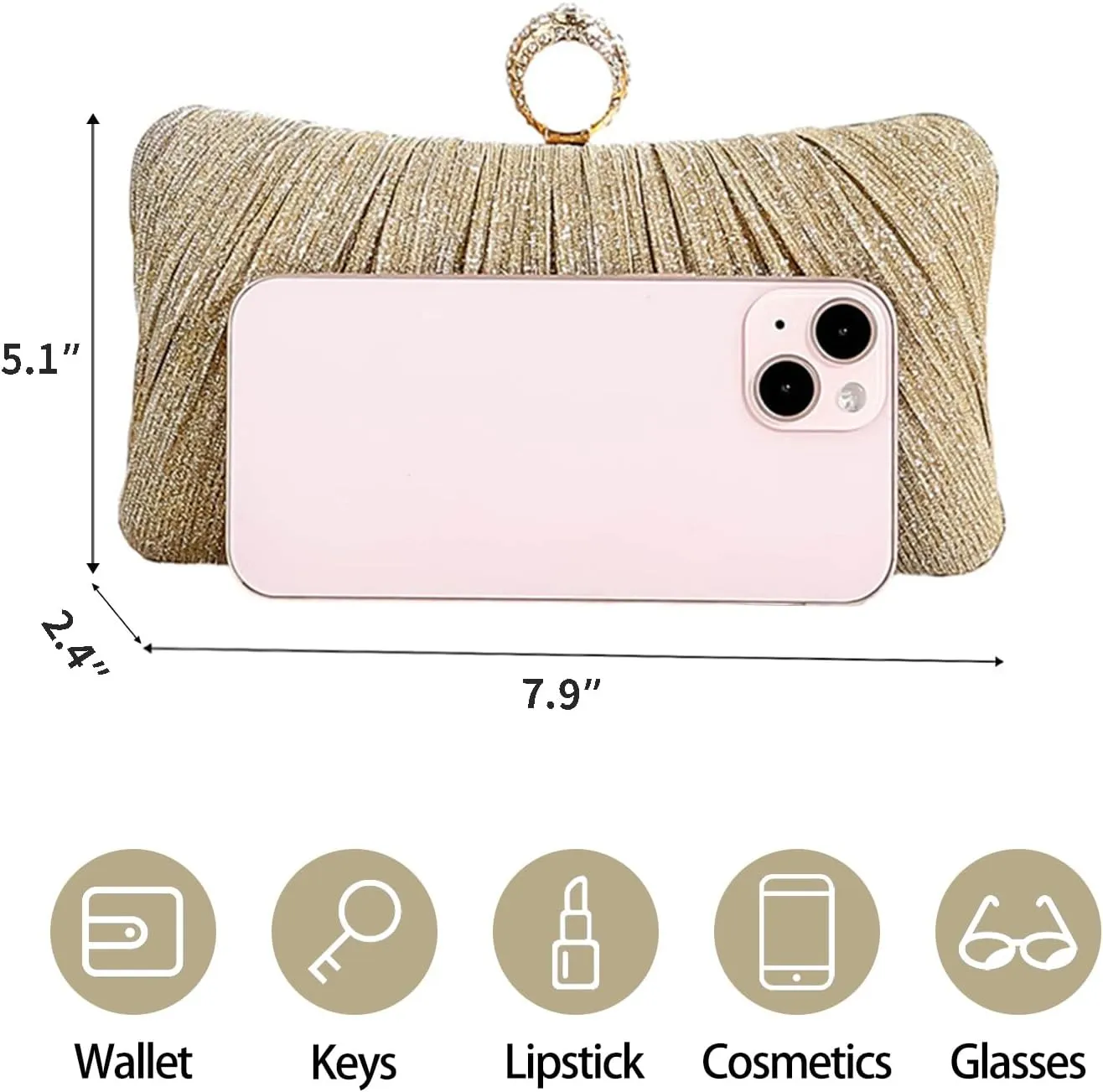 Evening Clutch Purses - Women's Evening Bag Party Purses Handbag for Cocktail/Prom/Party/Wedding/Formal