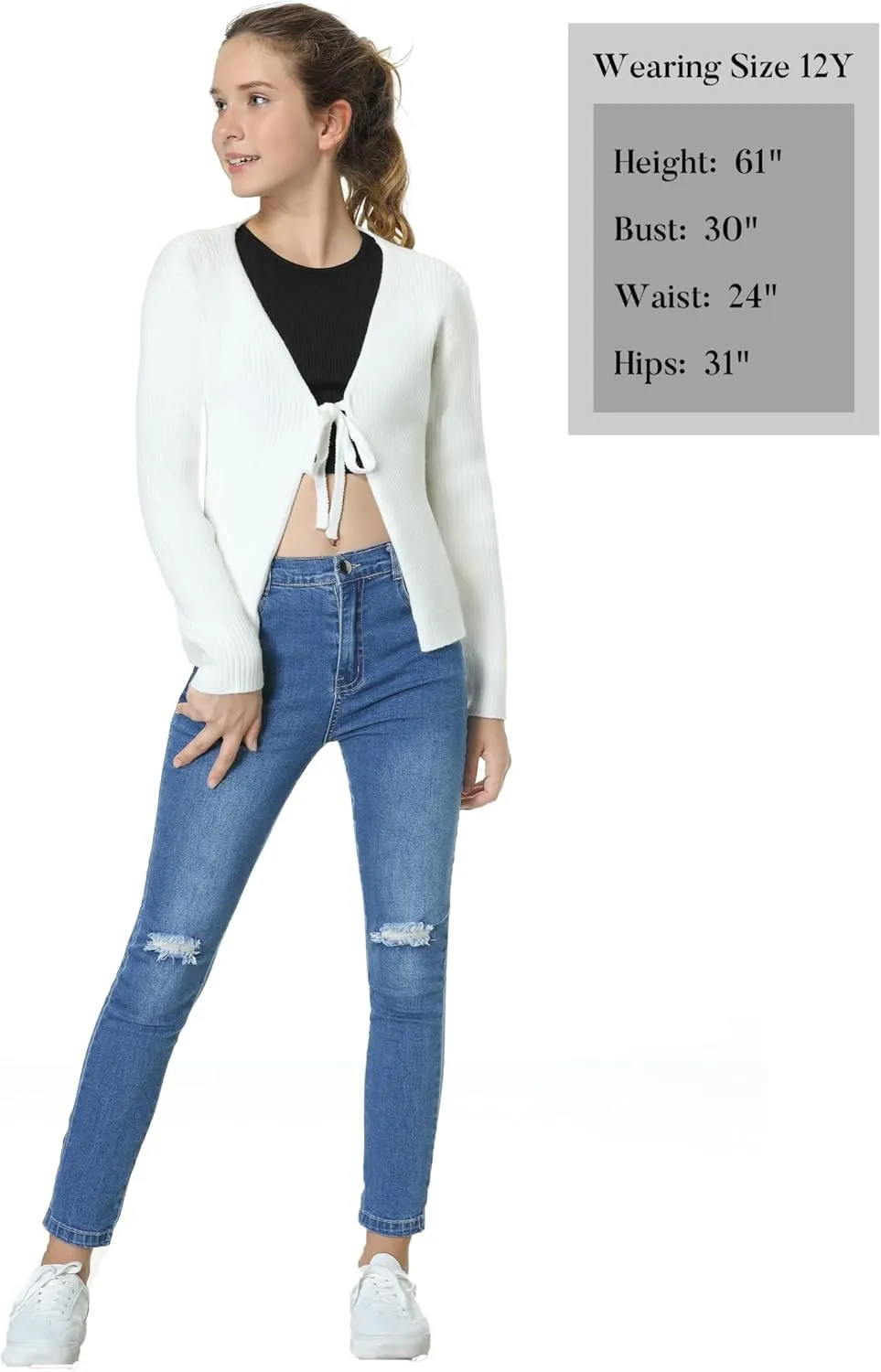 EXARUS Girls Jeans Wide Leg/Flare/Skinny Denim Pants Ripped Baggy High Waisted with Pockets Teen Casual Kids 6-14Y