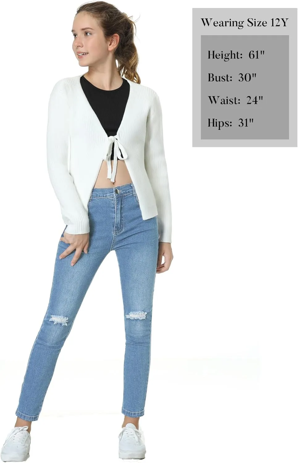 EXARUS Girls Jeans Wide Leg/Flare/Skinny Denim Pants Ripped Baggy High Waisted with Pockets Teen Casual Kids 6-14Y