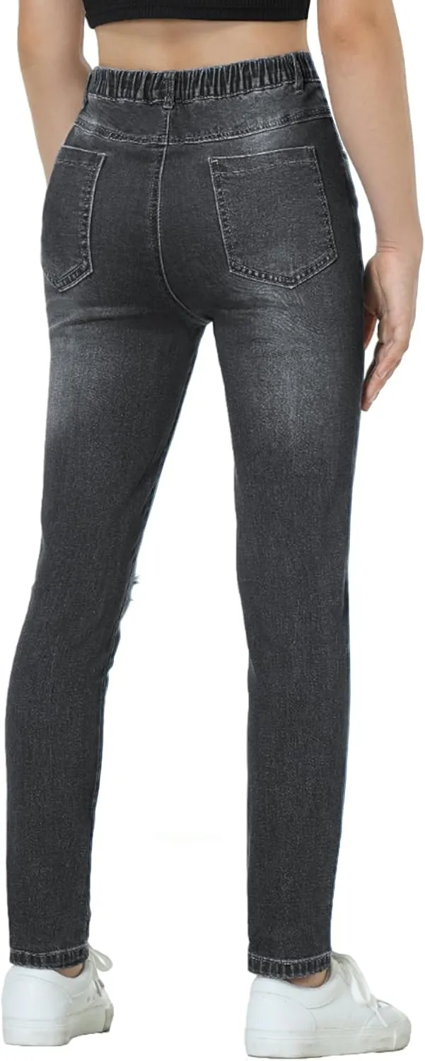 EXARUS Girls Jeans Wide Leg/Flare/Skinny Denim Pants Ripped Baggy High Waisted with Pockets Teen Casual Kids 6-14Y