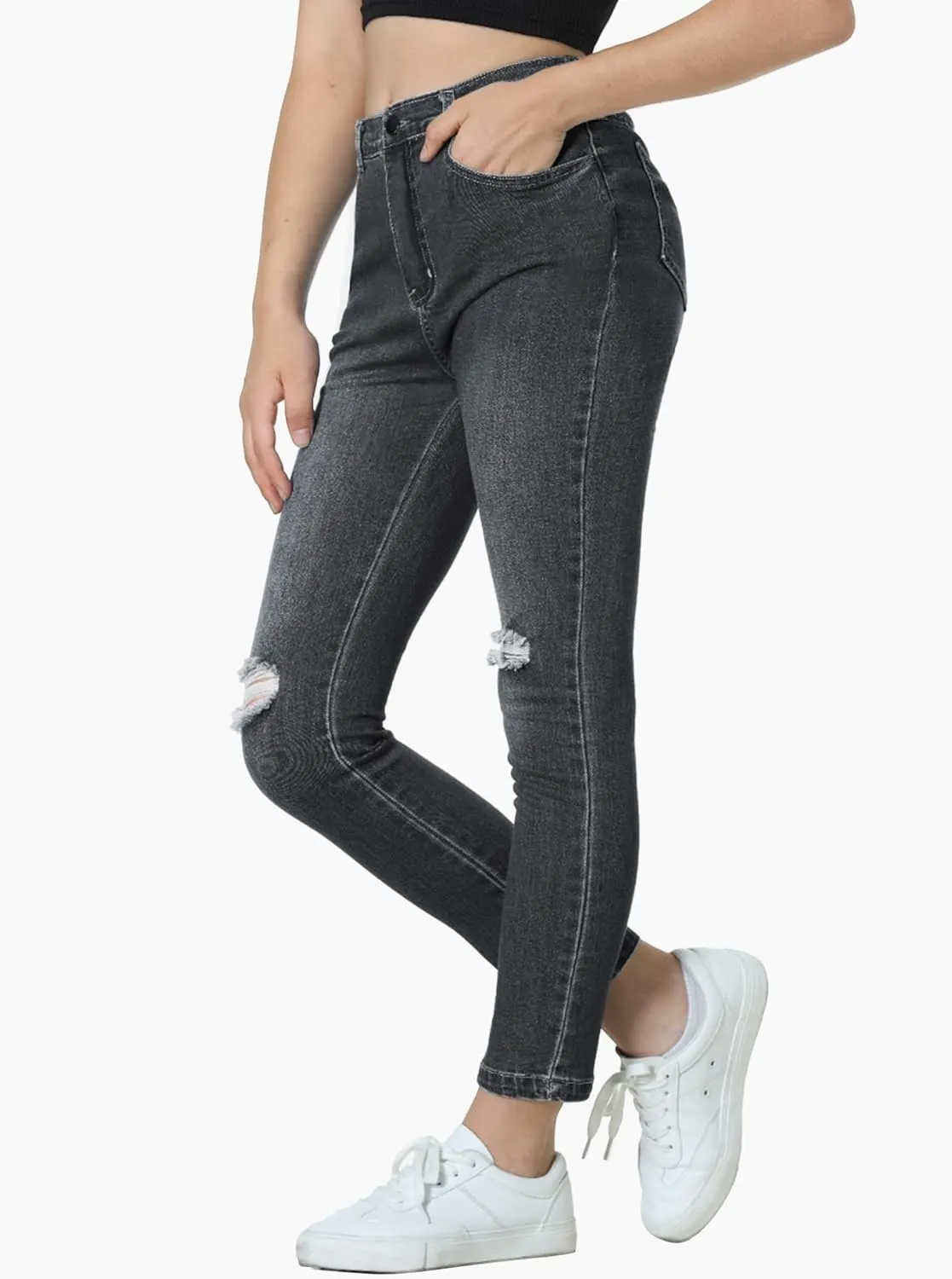 EXARUS Girls Jeans Wide Leg/Flare/Skinny Denim Pants Ripped Baggy High Waisted with Pockets Teen Casual Kids 6-14Y