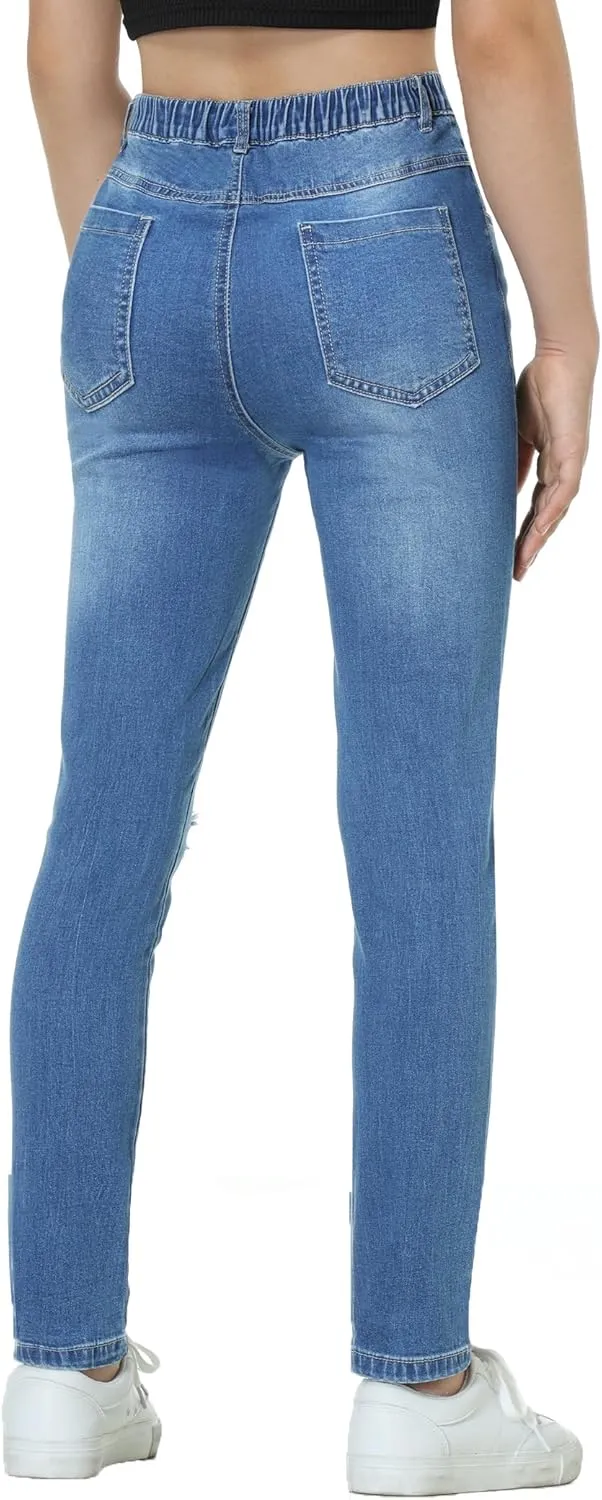 EXARUS Girls Jeans Wide Leg/Flare/Skinny Denim Pants Ripped Baggy High Waisted with Pockets Teen Casual Kids 6-14Y