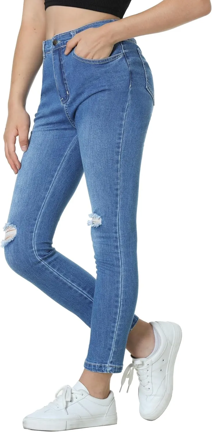 EXARUS Girls Jeans Wide Leg/Flare/Skinny Denim Pants Ripped Baggy High Waisted with Pockets Teen Casual Kids 6-14Y