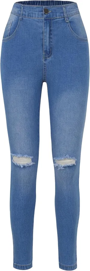 EXARUS Girls Jeans Wide Leg/Flare/Skinny Denim Pants Ripped Baggy High Waisted with Pockets Teen Casual Kids 6-14Y