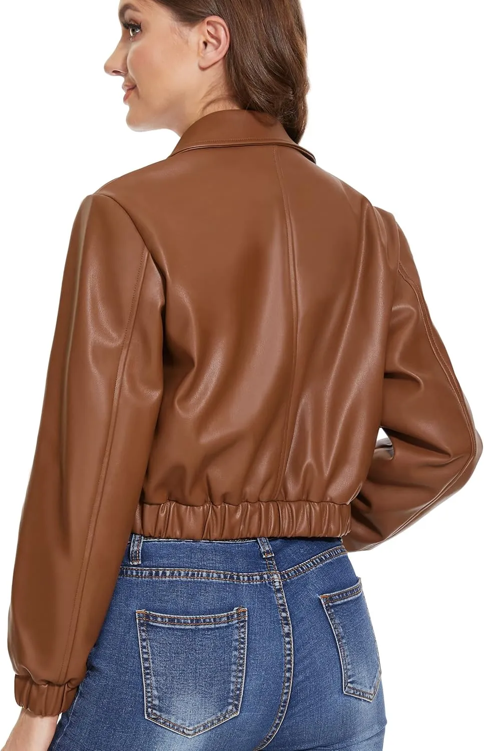 Fahsyee Faux Leather Jacket Women - Black Motorcycle Short Coat Moto Biker Blazer Casual Pleather Jackets Fashion S-XXL
