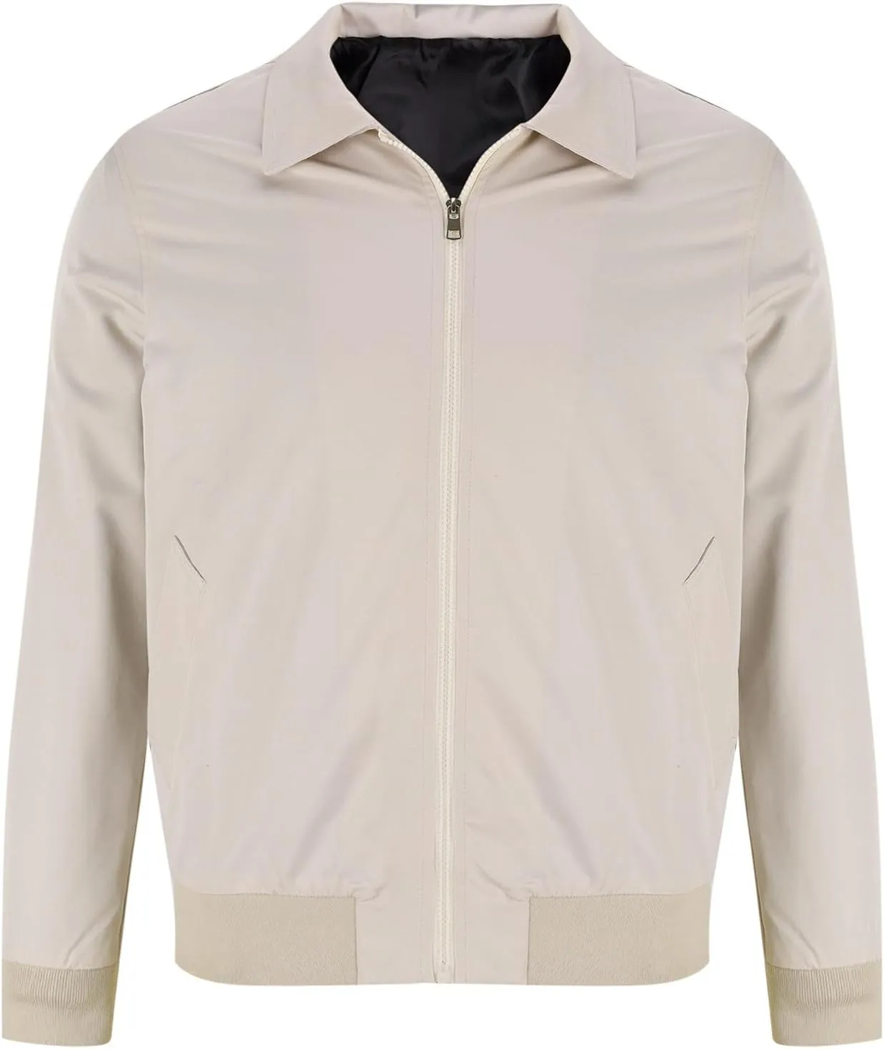 Finelylove Mens Lightweight Varsity Bomber Jacket Laydown Water Resistant Windbreaker Casual Stylish Spring Fall Jacket