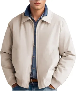 Finelylove Mens Lightweight Varsity Bomber Jacket Laydown Water Resistant Windbreaker Casual Stylish Spring Fall Jacket