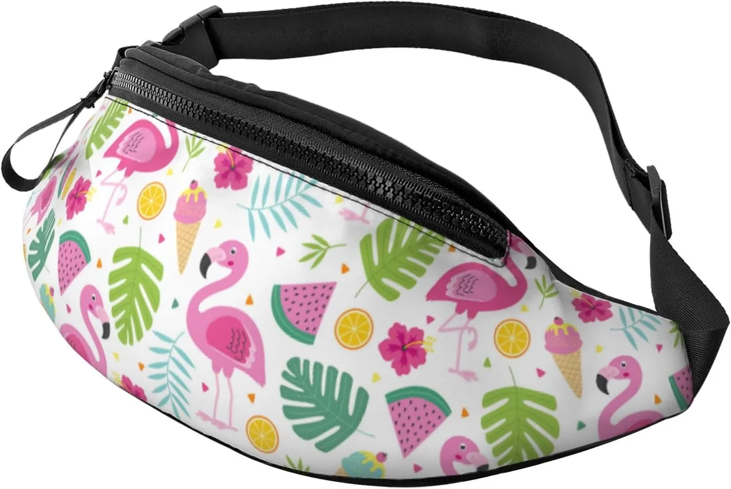 Flamingo Waist Bag With Adjustable Belt Bag Fanny Pack Bum Bag For Men Women Traveling Hiking Cycling Running Pattern-91