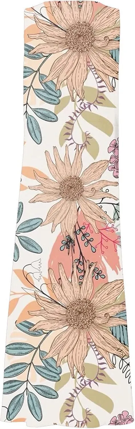 FlekmanArt Women Cotton and Linen Shirt Dress 2023 Summer U Neck Sleeveless Dress Gradient Casual Flowy Dress with Pocket