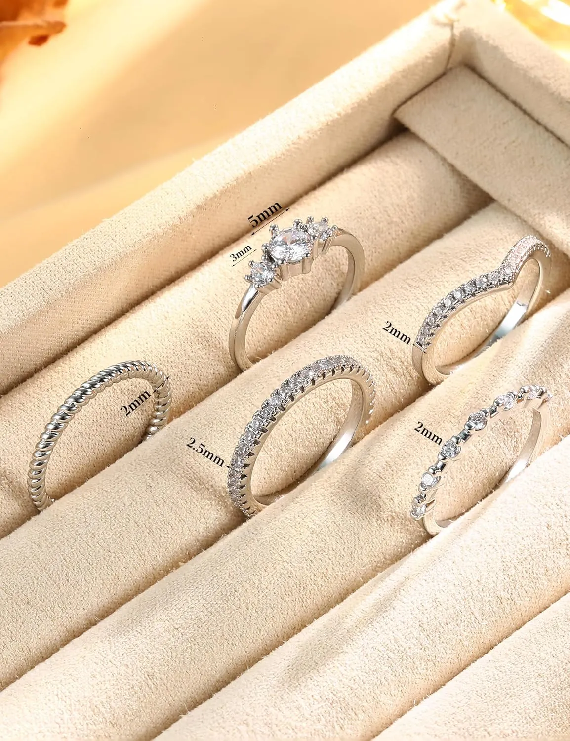 Florideco Stackable Gold Rings for Women 14K Gold Plated Minimalist Non Tarnish Cubic Zirconia Thumb Ring Set Dainty Gold Knuckle Ring Trendy Statement Stacking Rings Set Size 5-10