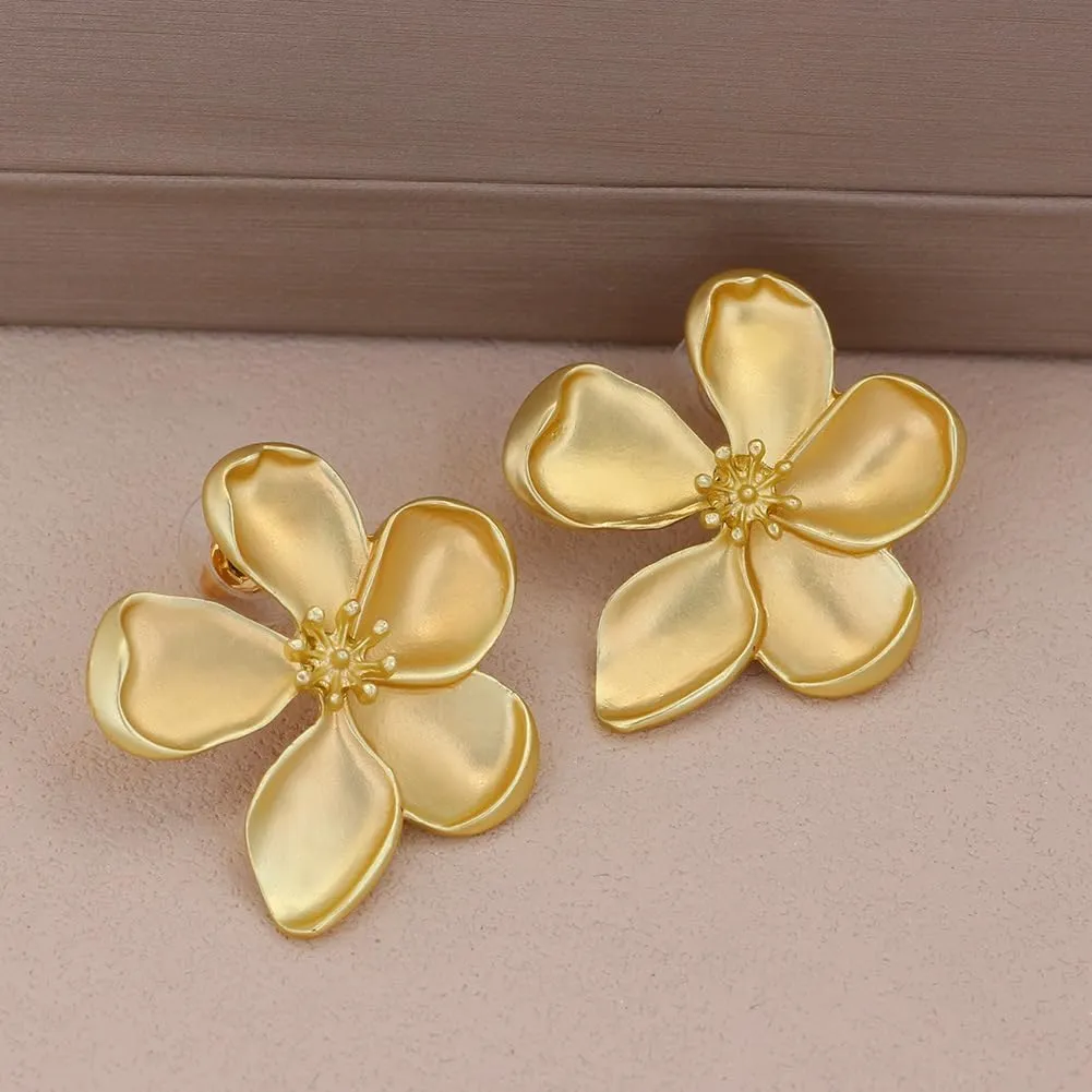 Flower Earrings for Women Big Statement Earrings for Women Floral Earrings Daisy Earrings Pink Gold Silver Orange Black White Flower Stud Earrings Summer Spring Fancy Earrings