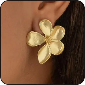 Flower Earrings for Women Big Statement Earrings for Women Floral Earrings Daisy Earrings Pink Gold Silver Orange Black White Flower Stud Earrings Summer Spring Fancy Earrings