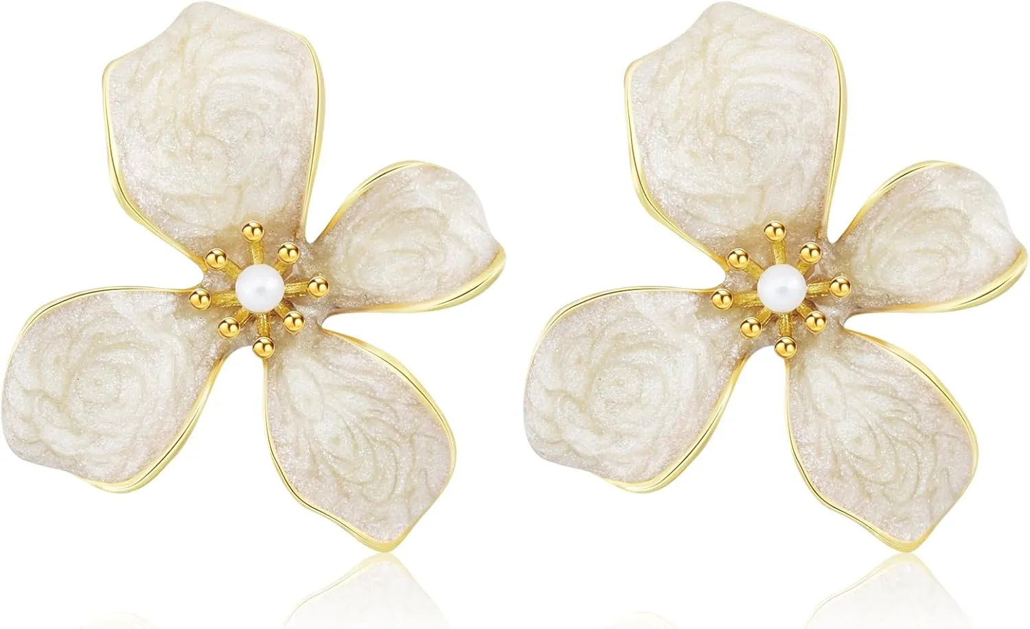 Flower Stud Earrings Cute Flower Drop Earrings Trendy Pearl Statement Earrings Chic Floral Earrings for Women