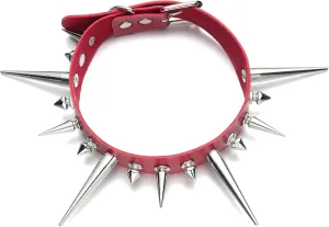 FNQUFUJ Goth Necklaces Long Spiked Choker Punk Rock Collar Halloween Costume Jewelry Gothic Accessories