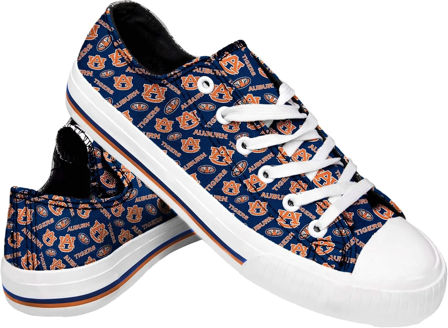 FOCO womens Ncaa College Team Logo Fashion Low Top Canvas Sneakers Shoes