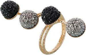 FRCOLOR Simple Alloy Joint Ring for Women Golden Resin Finger Ring Lightweight and Skin Friendly Fashion Jewelry present for Parties and Casual Wear