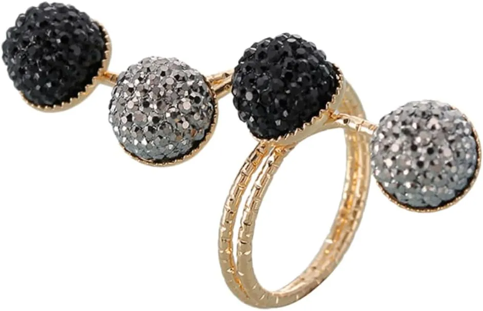 FRCOLOR Simple Alloy Joint Ring for Women Golden Resin Finger Ring Lightweight and Skin Friendly Fashion Jewelry present for Parties and Casual Wear