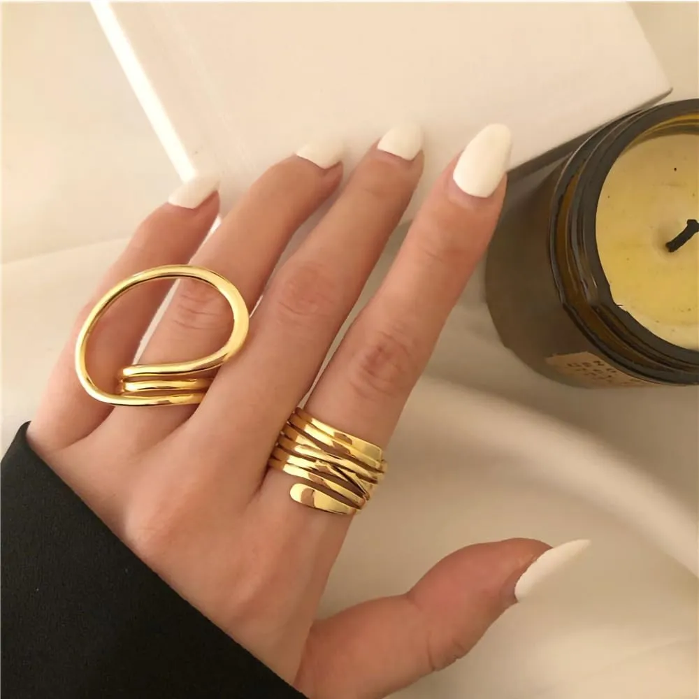 FUTIMELY Chunky Gold Thumb Rings for Women Silver Statement Joint Rings Open Knuckle Finger Rings Minimalist Jewelry Accessories