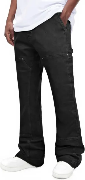 GINGTTO Men's Jeans Slim Fit Flared Stacked Denim Pants Hip Hop Streetwear