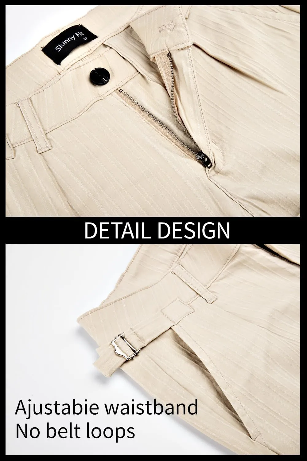 GINGTTO Mens Slim Fit Casual Pants Stretch Chino Pants for Men Skinny Trousers