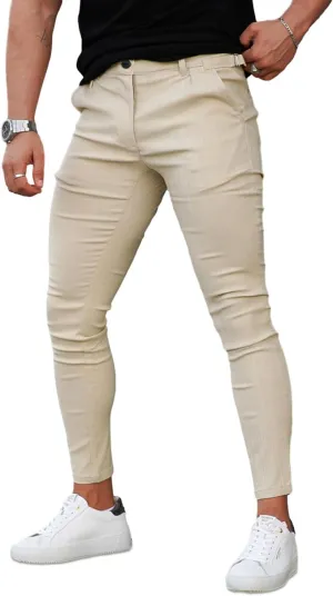 GINGTTO Mens Slim Fit Casual Pants Stretch Chino Pants for Men Skinny Trousers