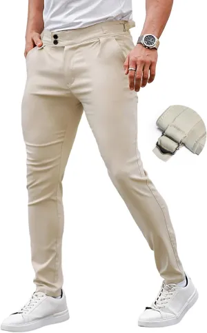 GINGTTO Mens Slim Fit Casual Pants Stretch Chino Pants for Men Skinny Trousers