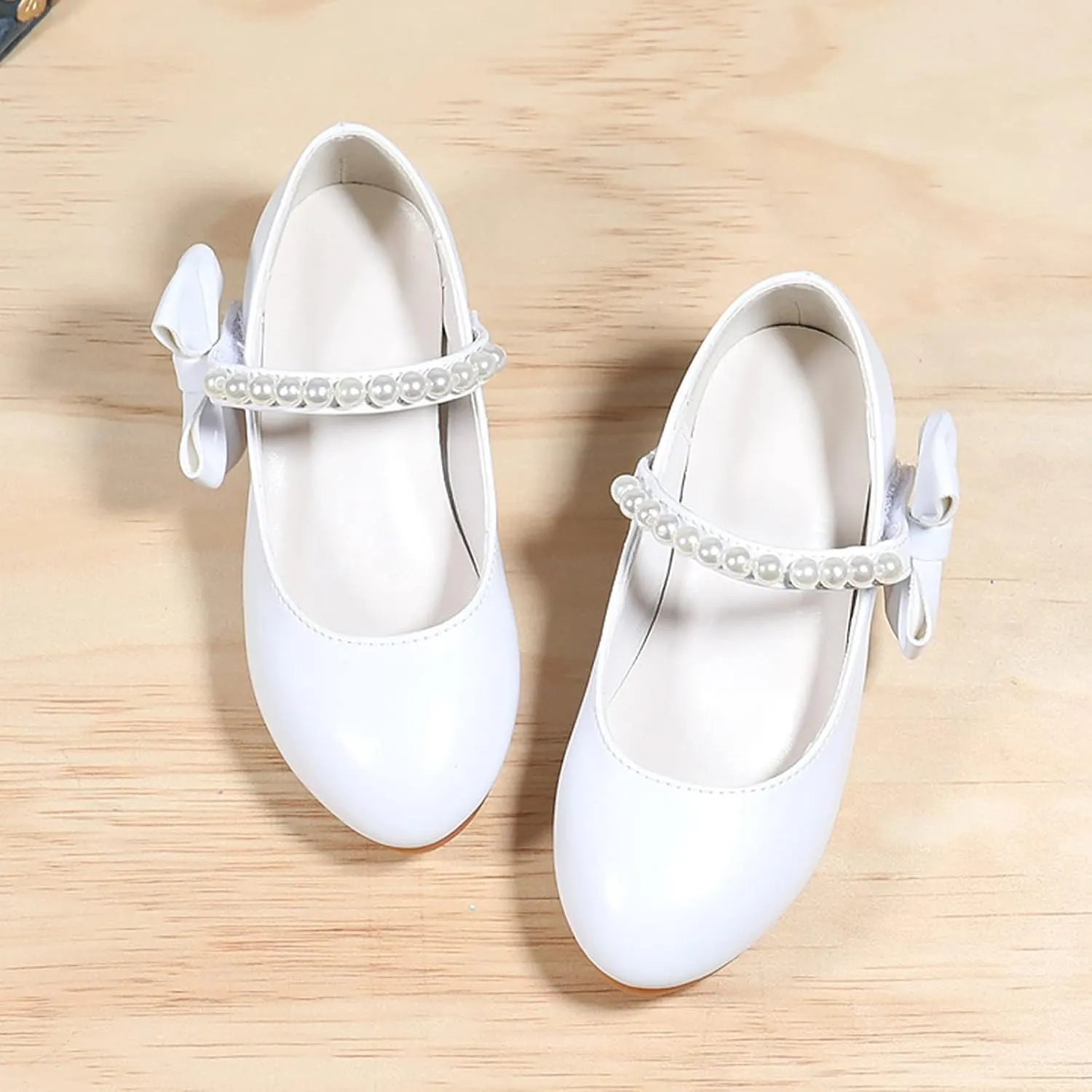 Girls Dress Shoes Mary Jane Bows Low Heel Flats Flower Girl Wedding Party Shoes Toddler Kids Pump Shoes