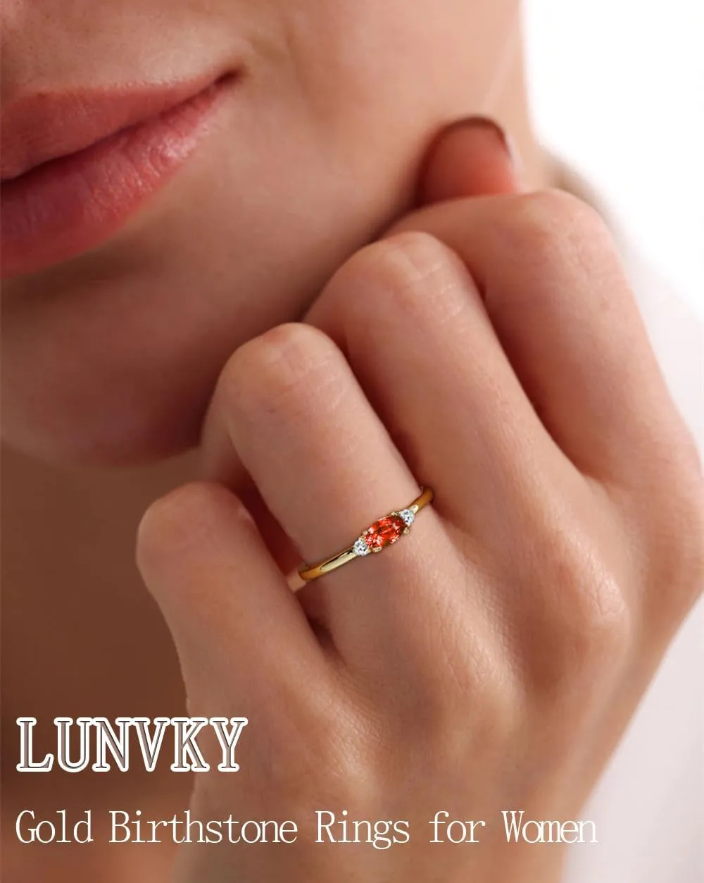 Gold Birthstone Rings for Women Mother Dainty Stackable Gold Rings Non Tarnish Thumb 14k Gold Plated CZ Emerald Green Gemstone Ring Jewelry Birthday Gift for Mom Daughter Band Size 6-11