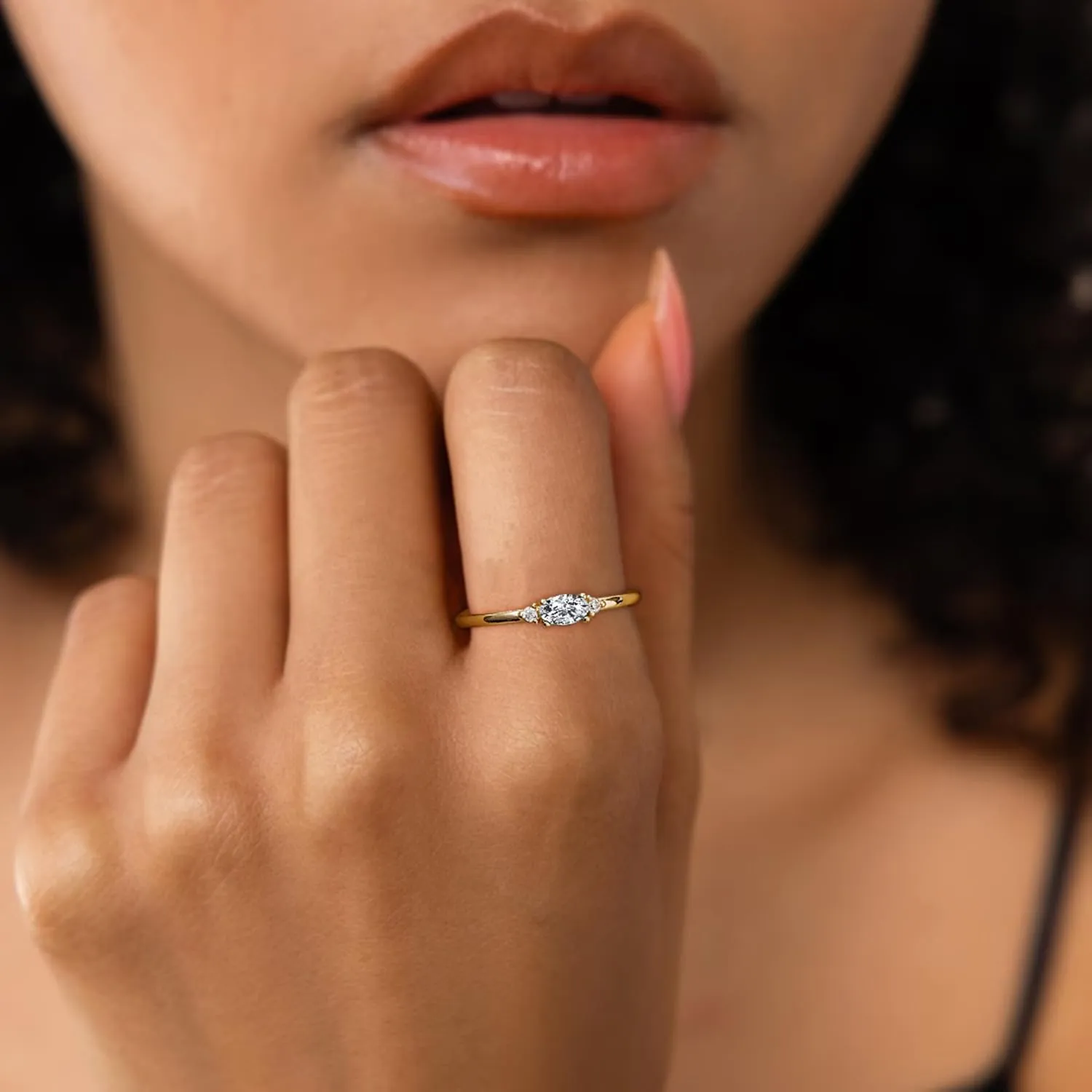 Gold Birthstone Rings for Women Mother Dainty Stackable Gold Rings Non Tarnish Thumb 14k Gold Plated CZ Emerald Green Gemstone Ring Jewelry Birthday Gift for Mom Daughter Band Size 6-11