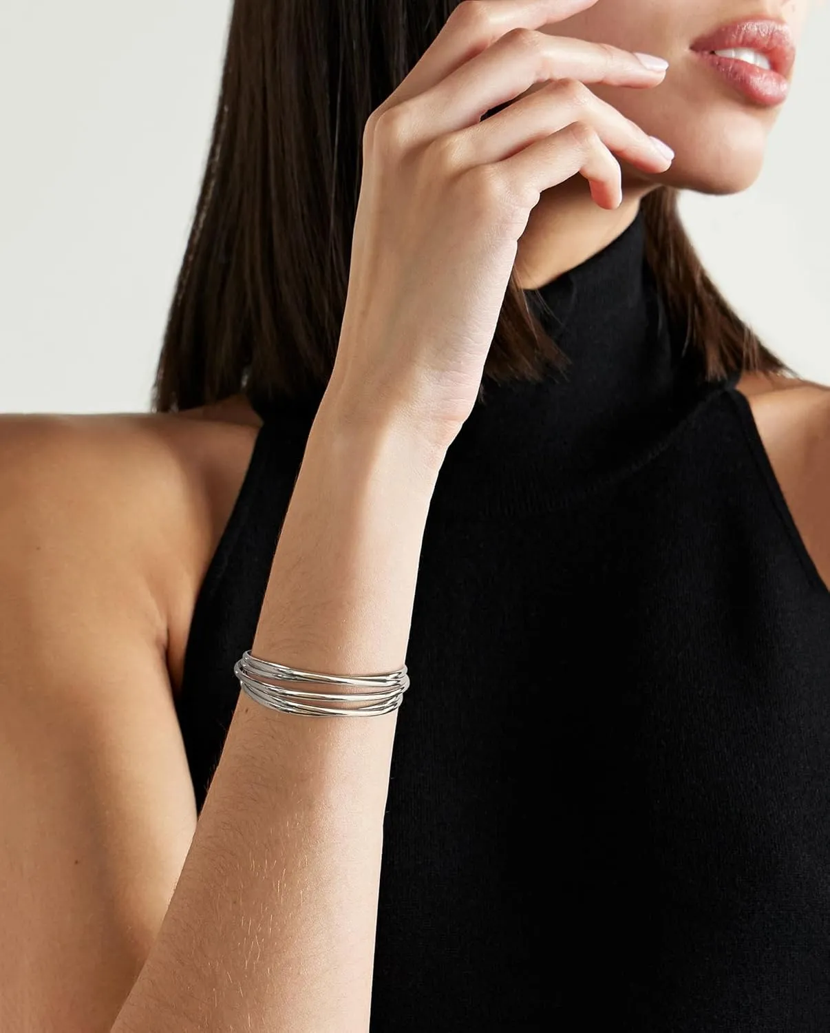 Gold Cuff Bracelet for Women Chunky Multi-layer Cross Wire Open Bracelet Hollow Wide Cuff Bracelets Adjustable Gold Open Cuff Bangle Bracelet