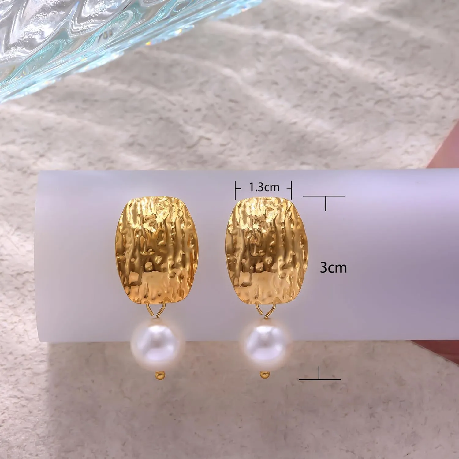 Gold Earrings for WomenChunky Gold Statement Earrings Dainty 14K Gold Plated Earrings Big Gold Chunky Vintage Earrings Hypoallergenic Gold Stus Earrings for Women Trendy Gold Jewelry