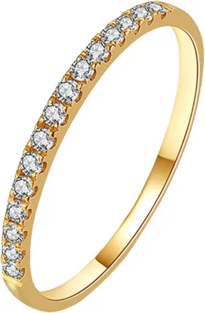 Gold Plated Rings Set for Women,Stackable Gold Statement Bands Dainty Knuckle Cubic Zirconia Ring Ideal Jewelry Gift for Gril