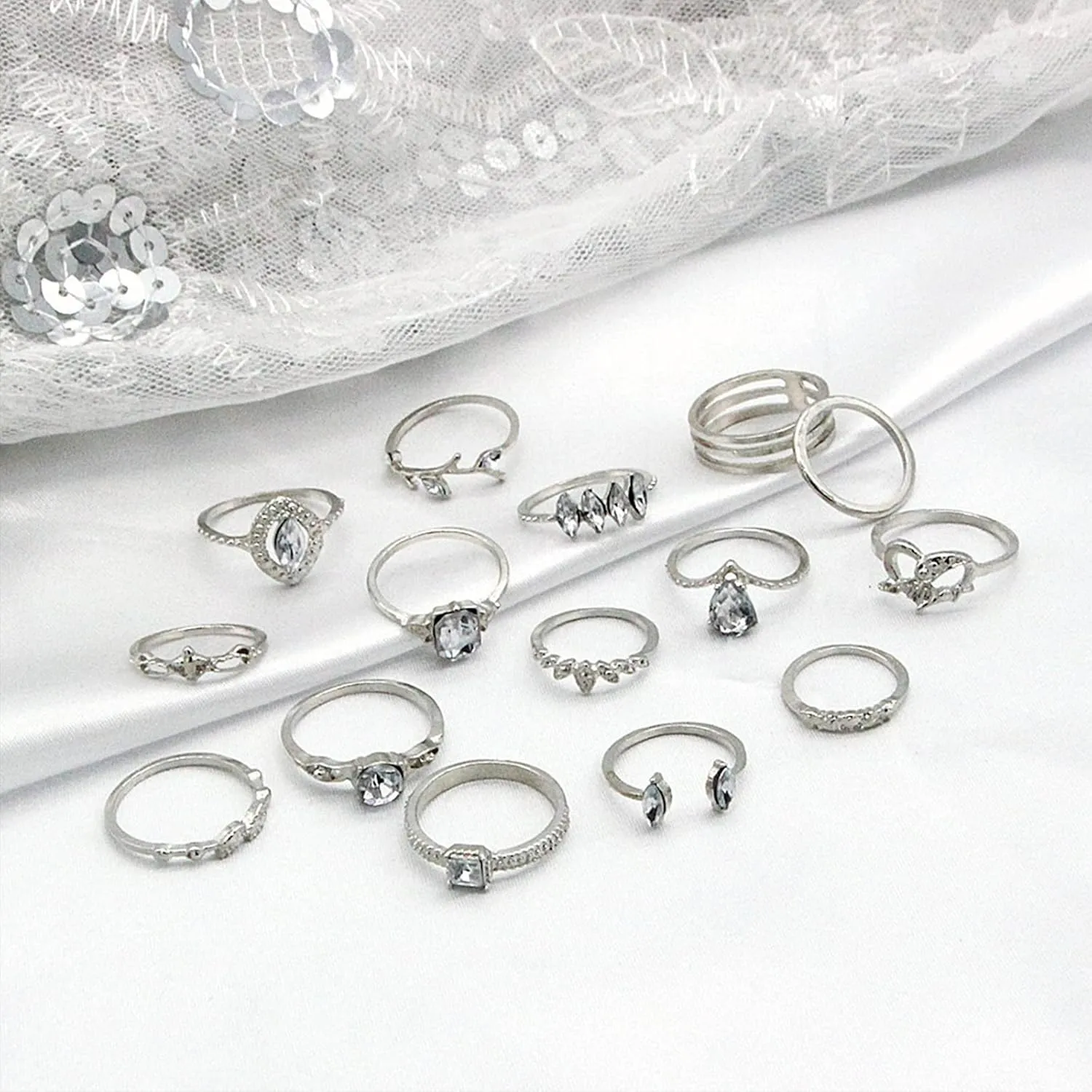 Gold Stackable Rings for Women Gifts Trendy Stuff Simple Star Moon Heart Knuckle Ring Set Boho Cute Stuff Gold Ring Pack Jewelry Birthday Mothers Day Gifts