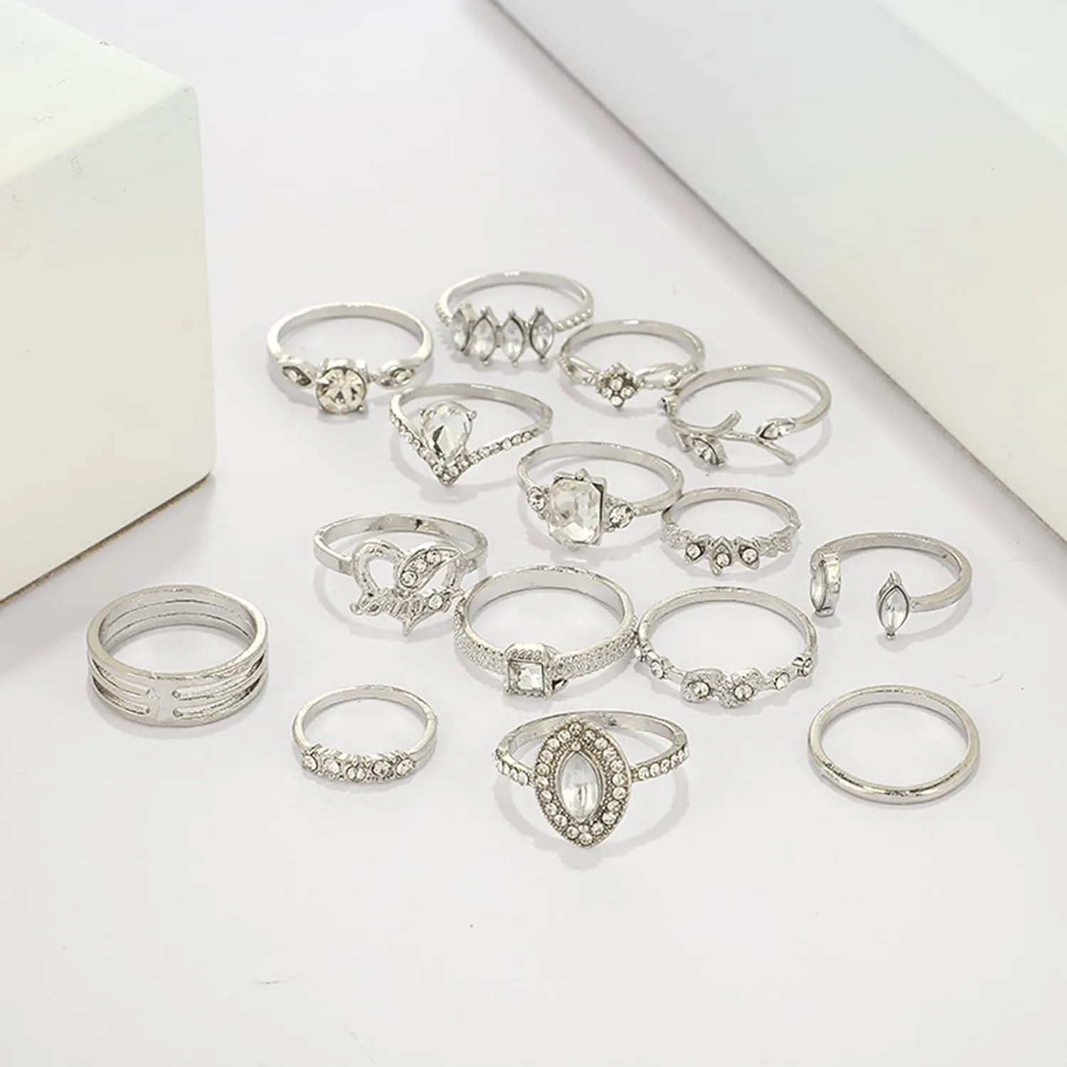 Gold Stackable Rings for Women Gifts Trendy Stuff Simple Star Moon Heart Knuckle Ring Set Boho Cute Stuff Gold Ring Pack Jewelry Birthday Mothers Day Gifts