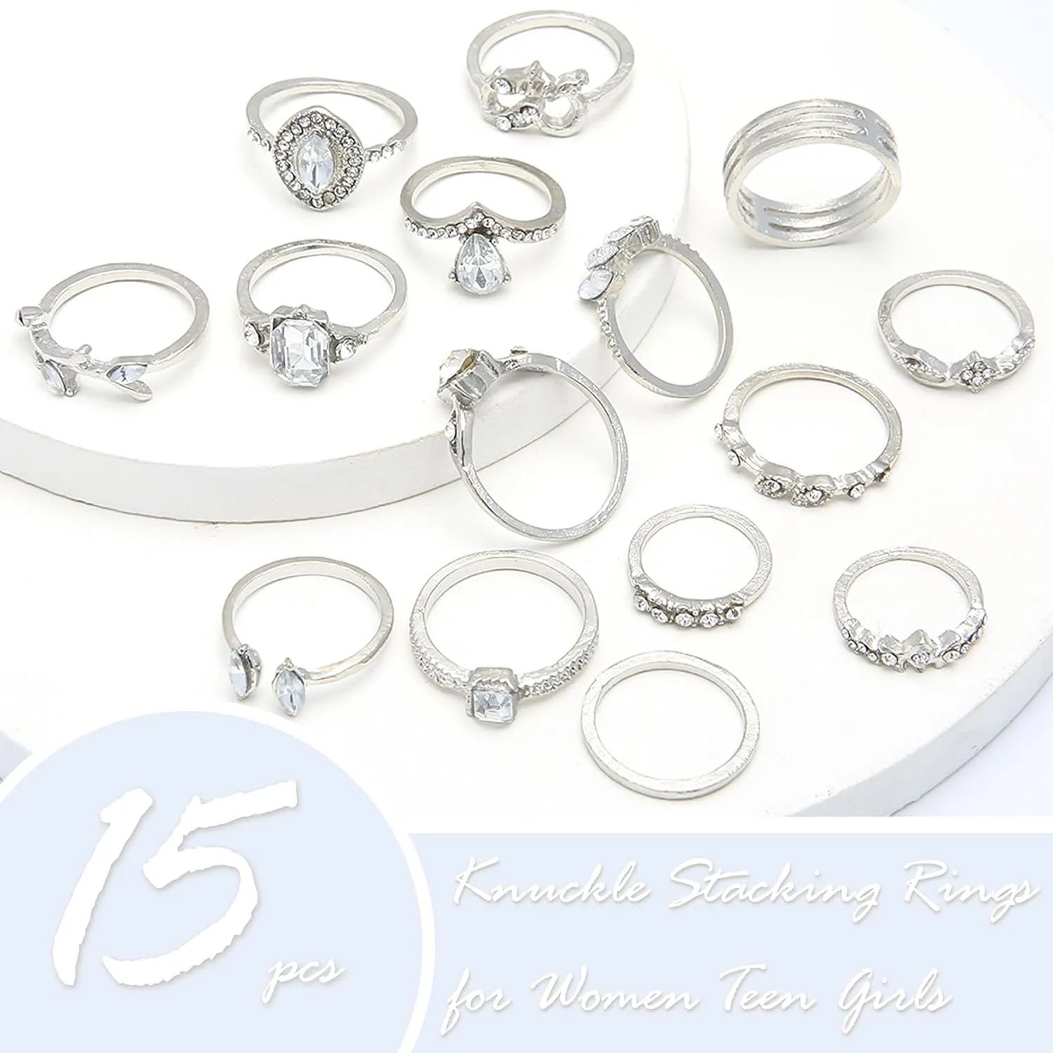 Gold Stackable Rings for Women Gifts Trendy Stuff Simple Star Moon Heart Knuckle Ring Set Boho Cute Stuff Gold Ring Pack Jewelry Birthday Mothers Day Gifts