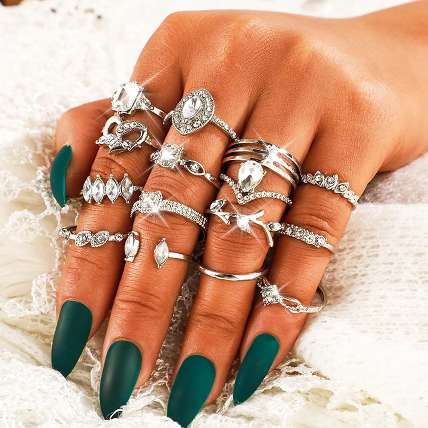 Gold Stackable Rings for Women Gifts Trendy Stuff Simple Star Moon Heart Knuckle Ring Set Boho Cute Stuff Gold Ring Pack Jewelry Birthday Mothers Day Gifts