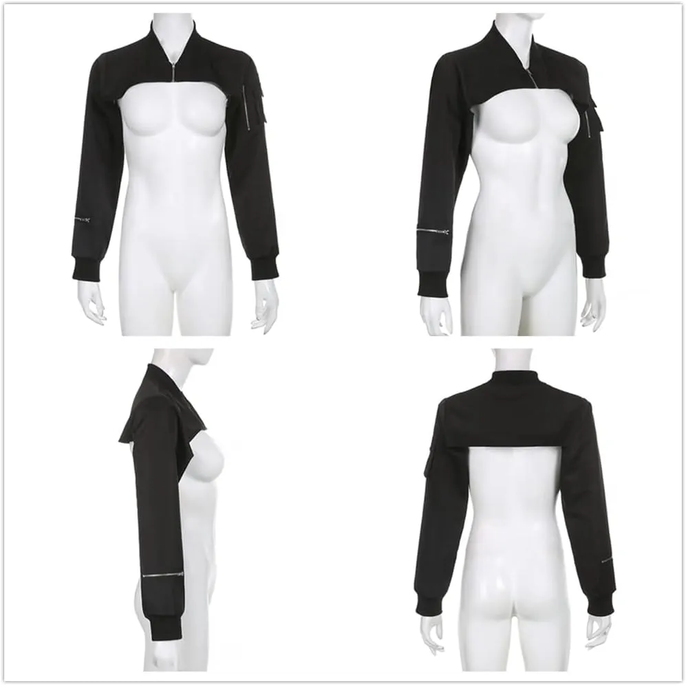 Goth Fashion Crop Top Jacket for Women Teen Girls Juniors or Teenagers