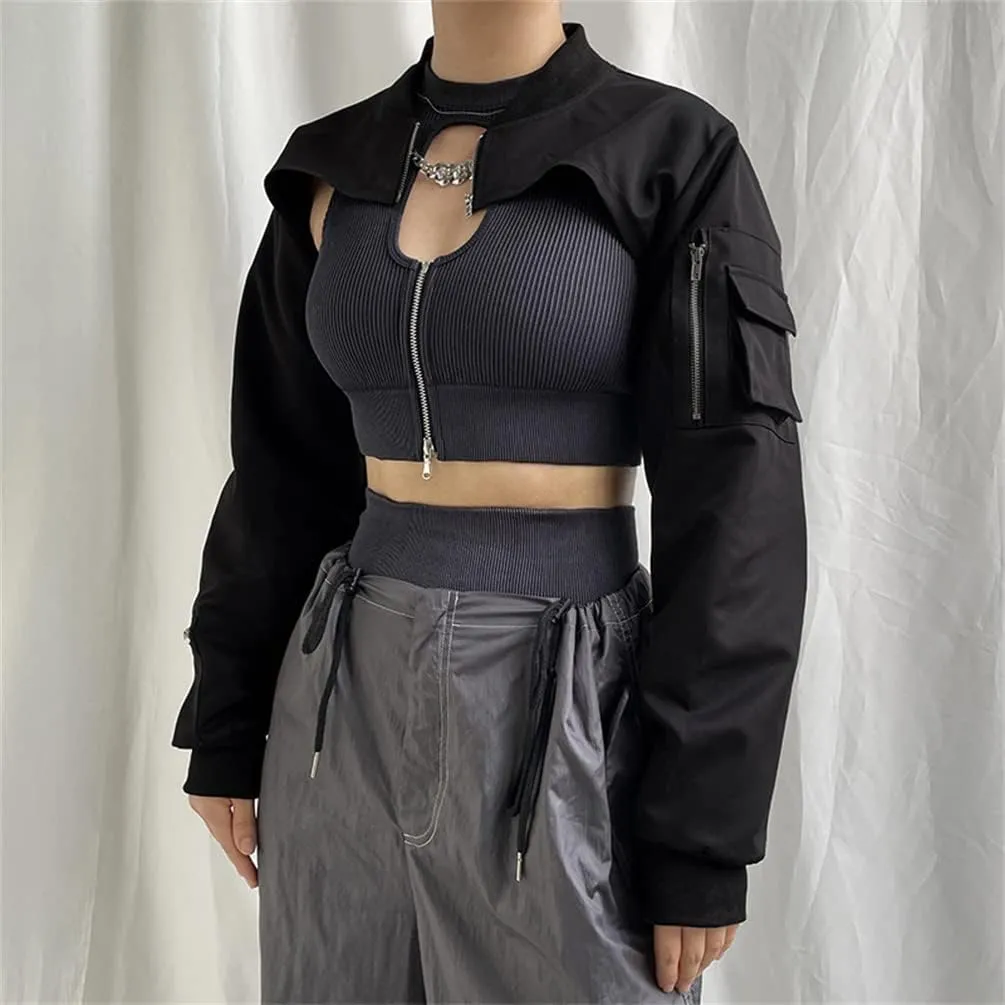 Goth Fashion Crop Top Jacket for Women Teen Girls Juniors or Teenagers