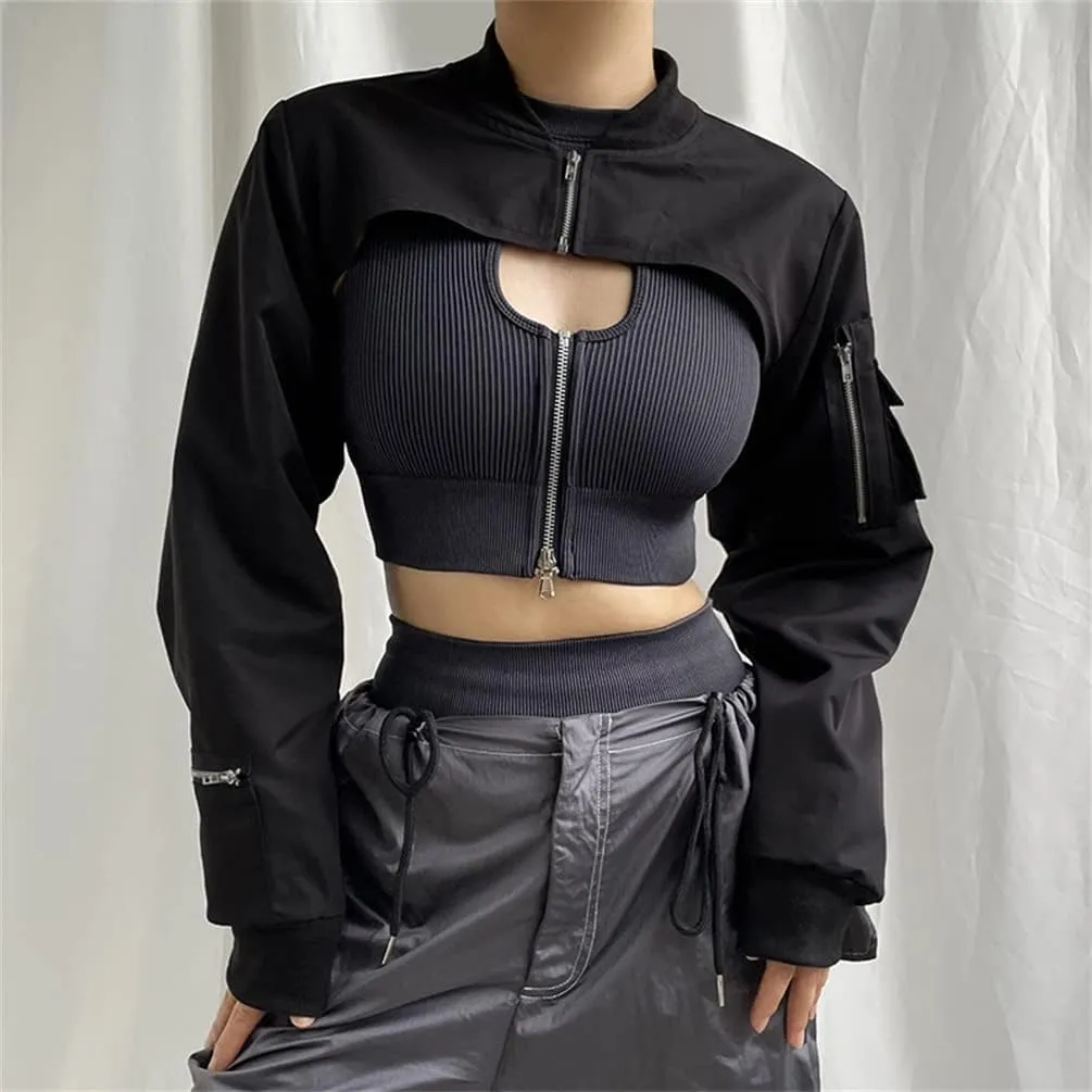 Goth Fashion Crop Top Jacket for Women Teen Girls Juniors or Teenagers