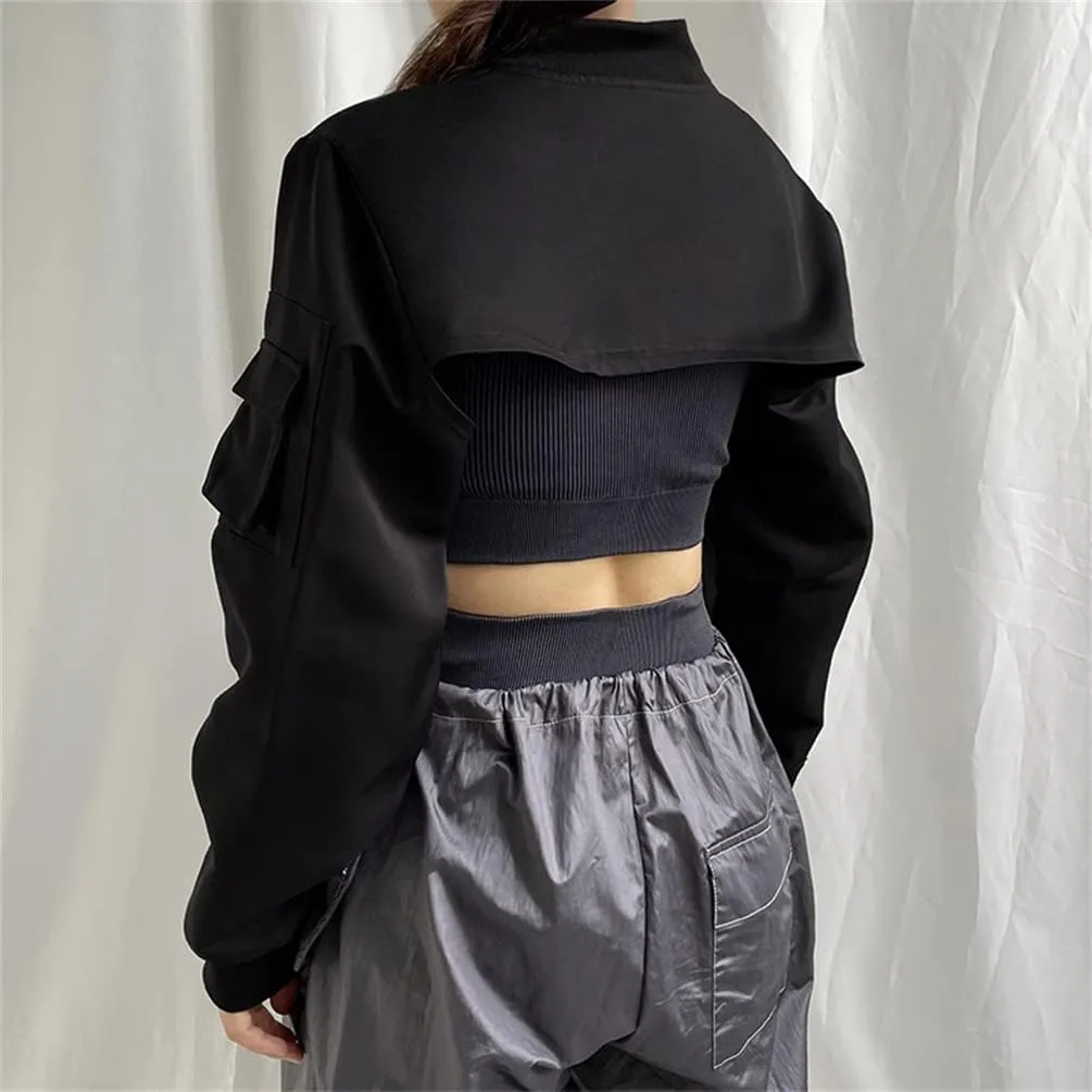 Goth Fashion Crop Top Jacket for Women Teen Girls Juniors or Teenagers