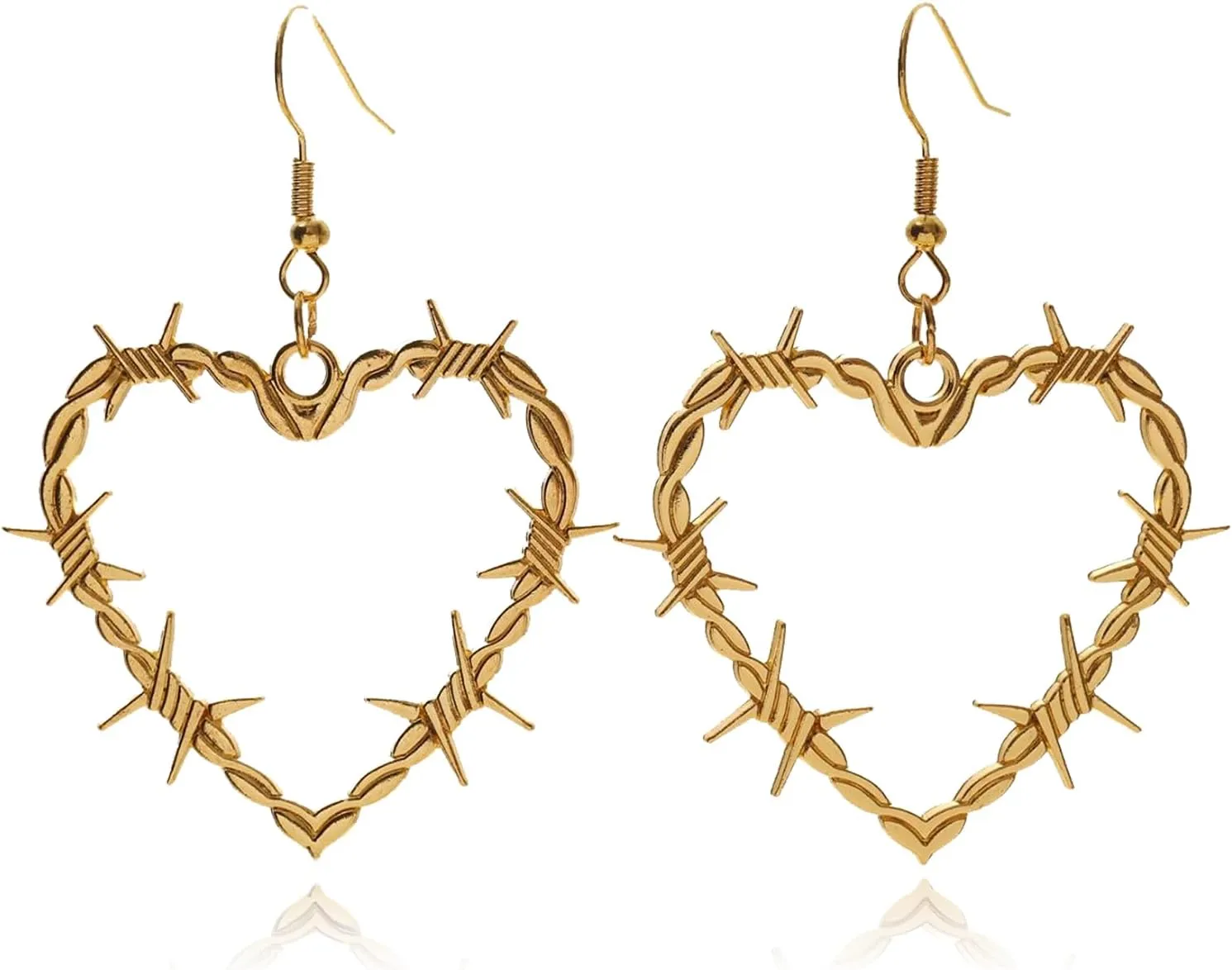 Gothic Heart Dangle Earrings Barbed Wire Earrings Creepy Earrings Punk Funny Earrings Jewelry for Women