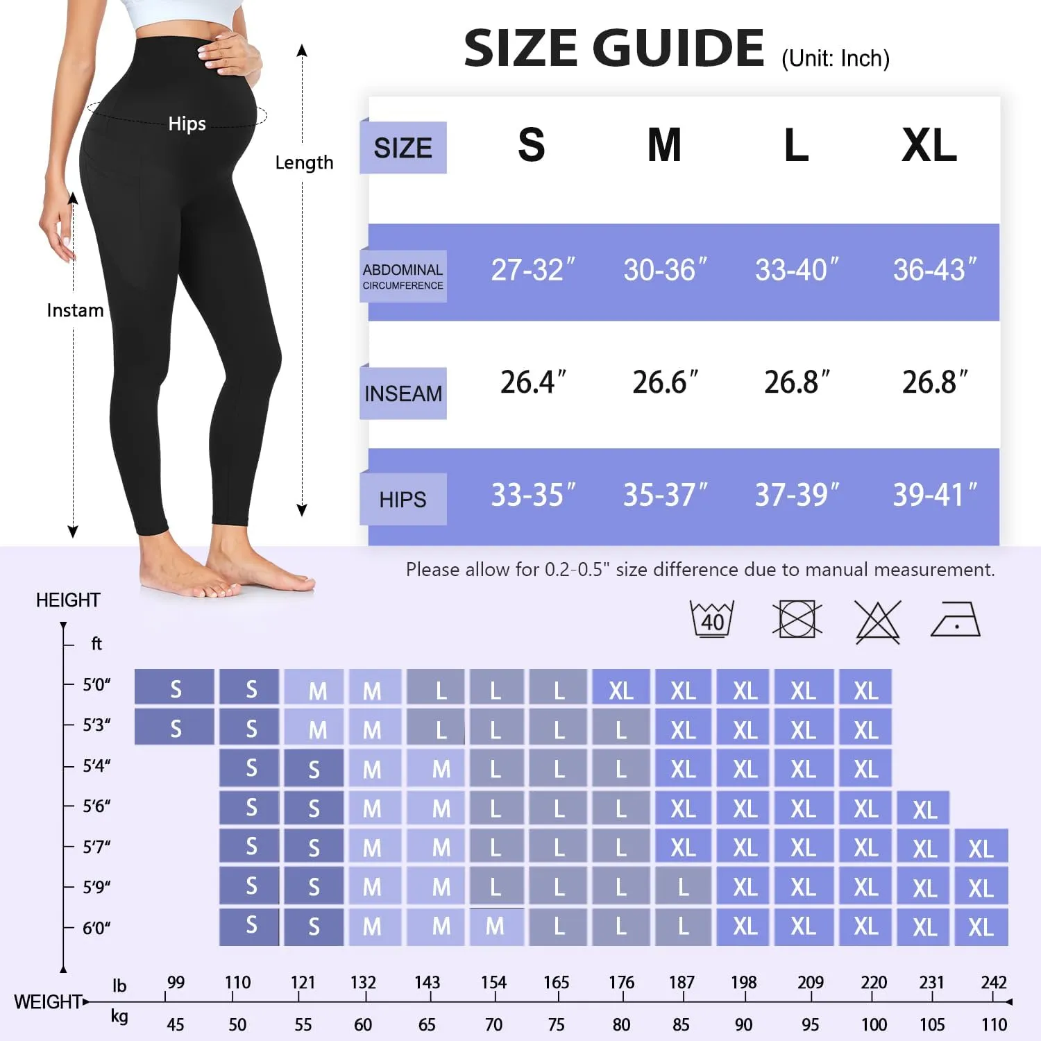 GROTEEN 3 Pack Women's Maternity Leggings Over The Belly with Pockets Super Soft Workout Pregnancy Yoga Pants