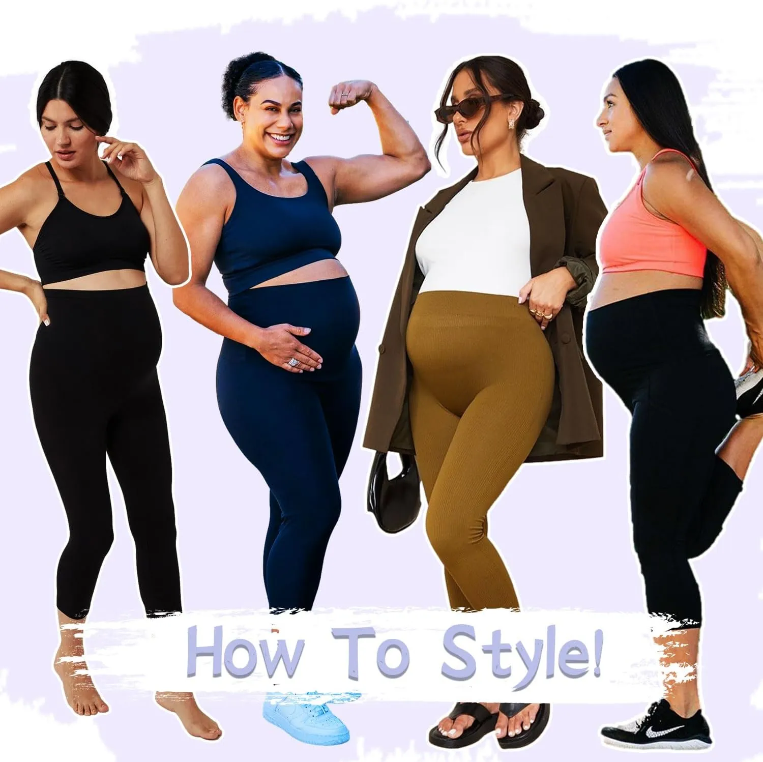 GROTEEN 3 Pack Women's Maternity Leggings Over The Belly with Pockets Super Soft Workout Pregnancy Yoga Pants