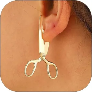 Halloween Gothic Scissor Stud Earrings for Women - Vintage Unique Fun Jewelry for Holiday Party - Novelty Crazy Weird Costume Gifts