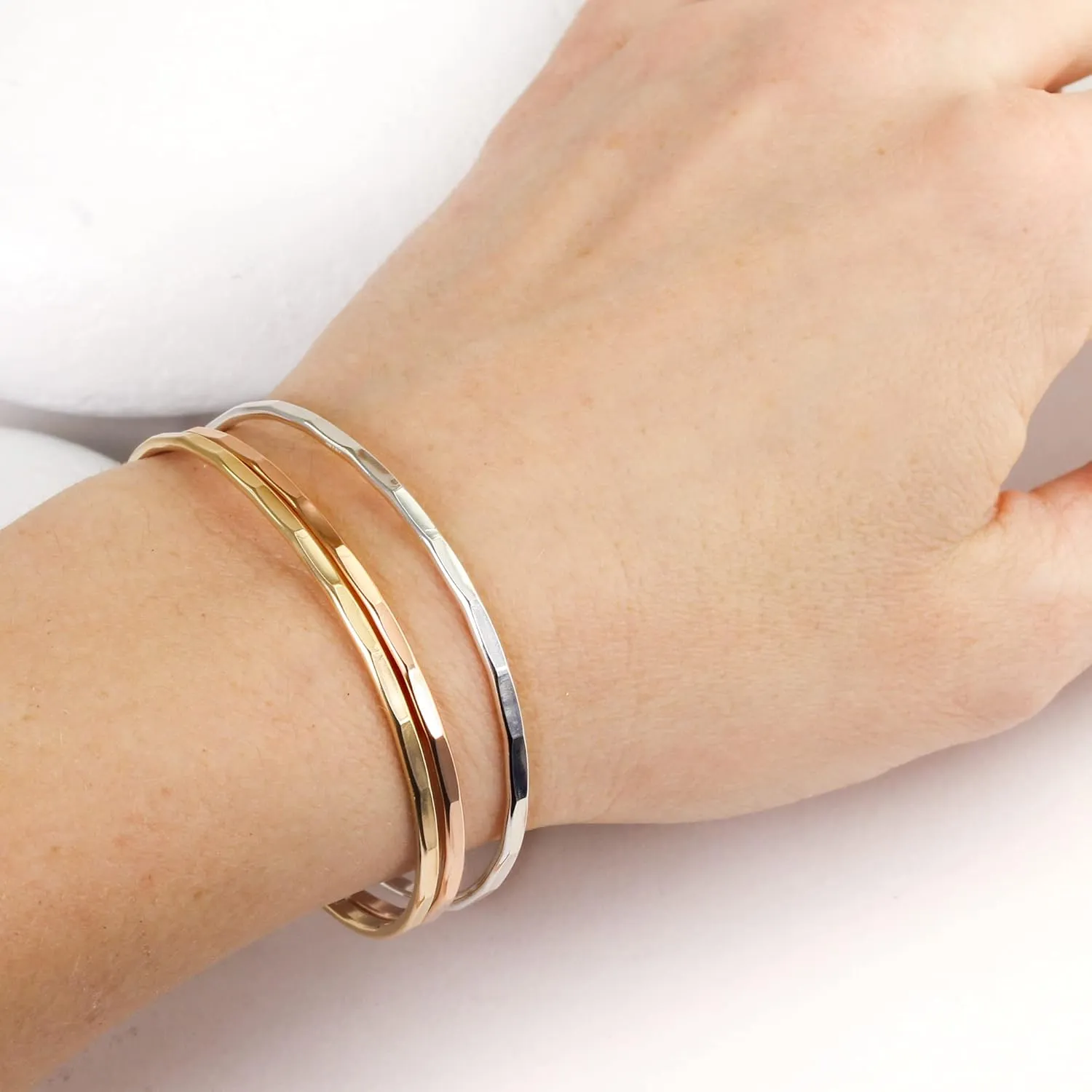 Hammered Signature Cuff in 14K Gold Fill; Handmade and Hand Textured Bracelet for Women by Lotus Stone Jewelry (Small, Gold)