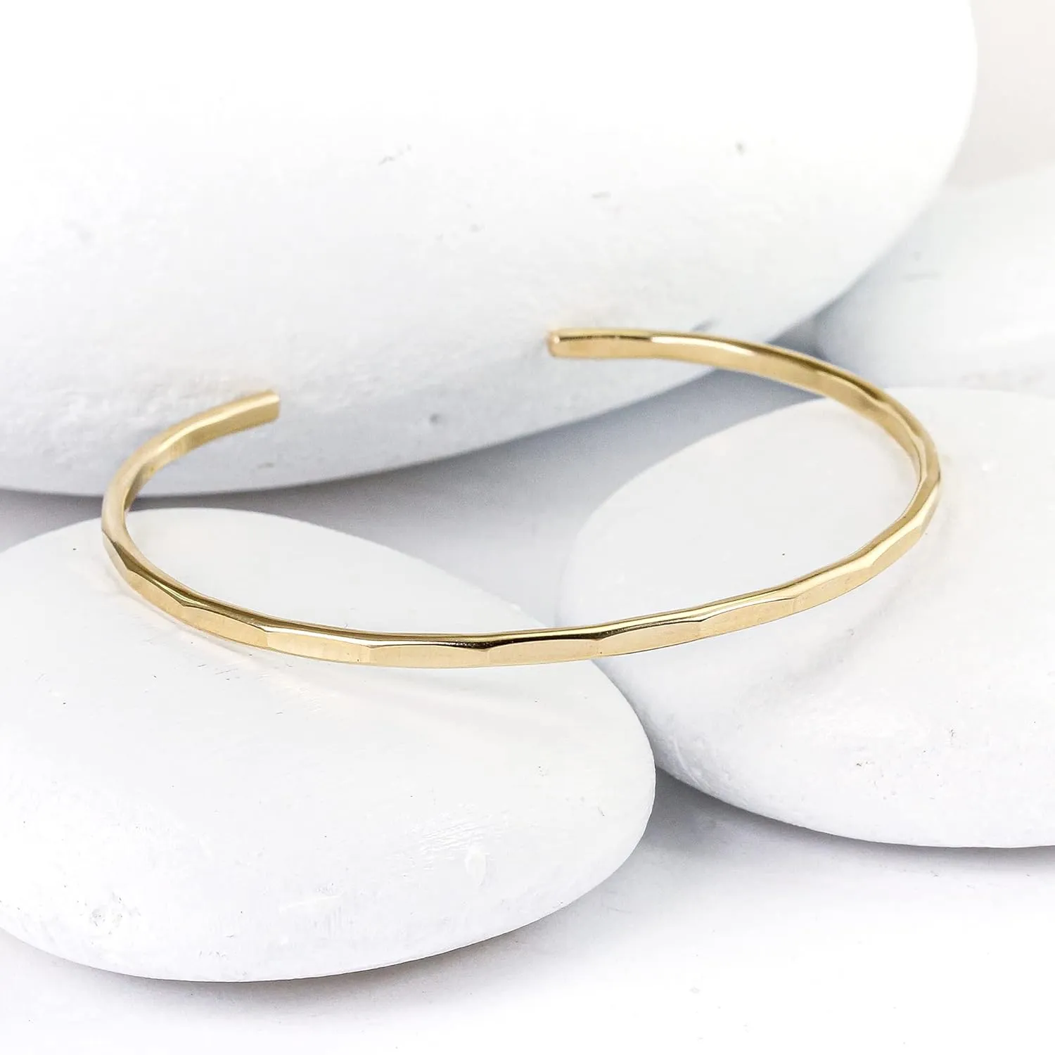 Hammered Signature Cuff in 14K Gold Fill; Handmade and Hand Textured Bracelet for Women by Lotus Stone Jewelry (Small, Gold)